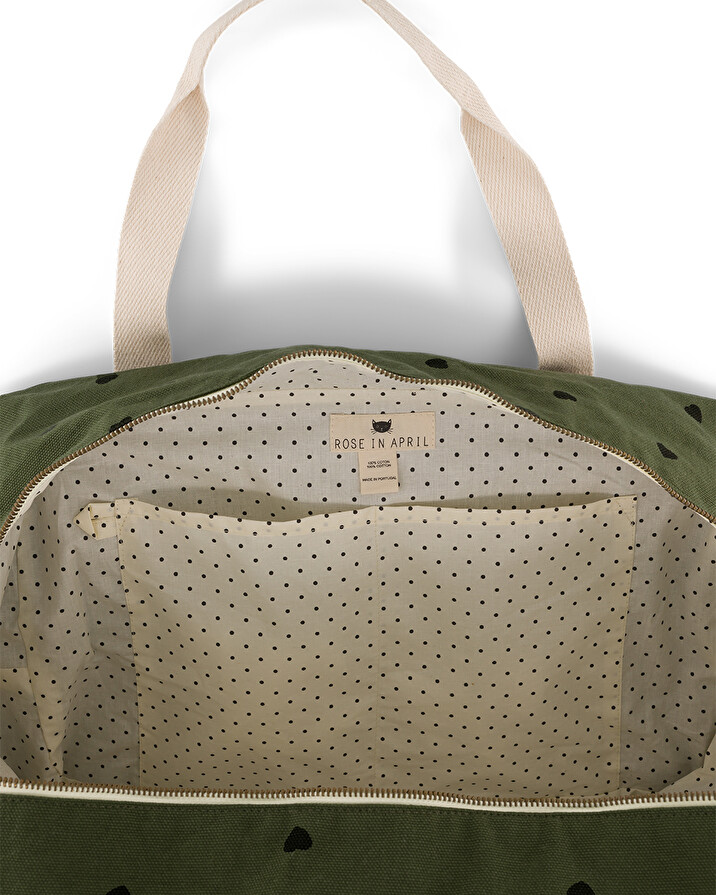 Raphaël changing bag Heart khaki Rose in April