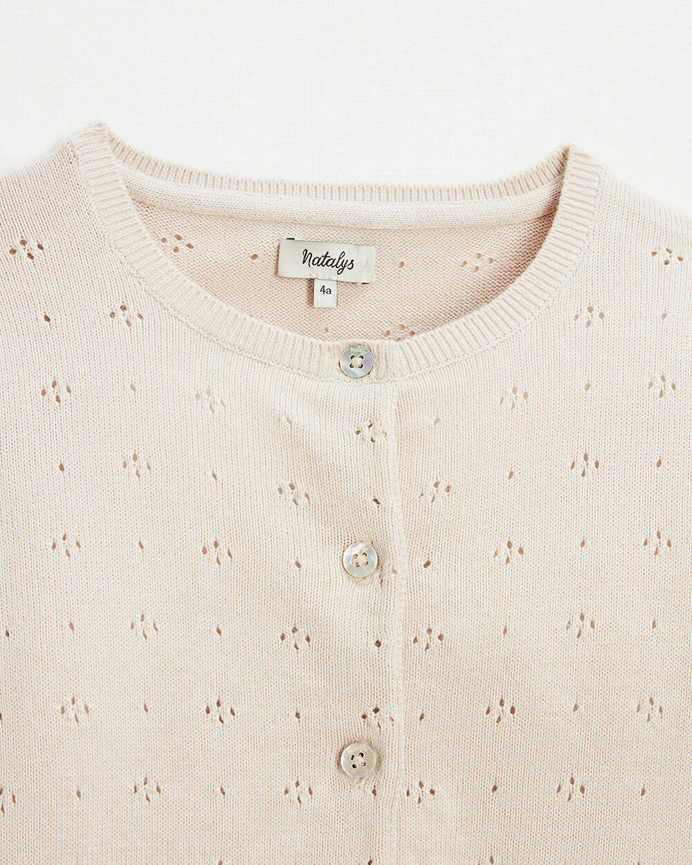 Openwork knit cardigan Pink color Natalys