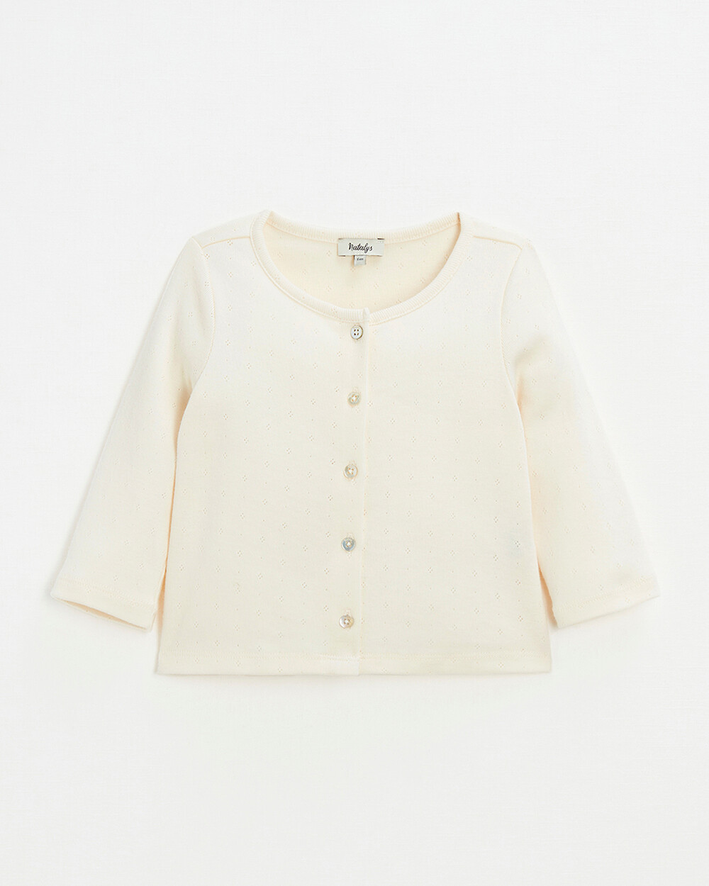 Cotton ribbed cardigan Chalk color Natalys