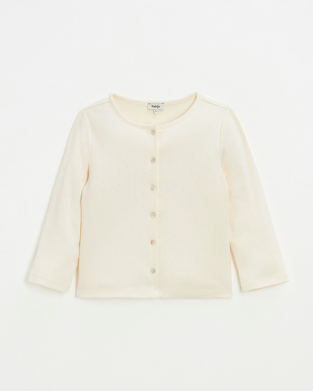 Cotton ribbed cardigan Chalk color Natalys