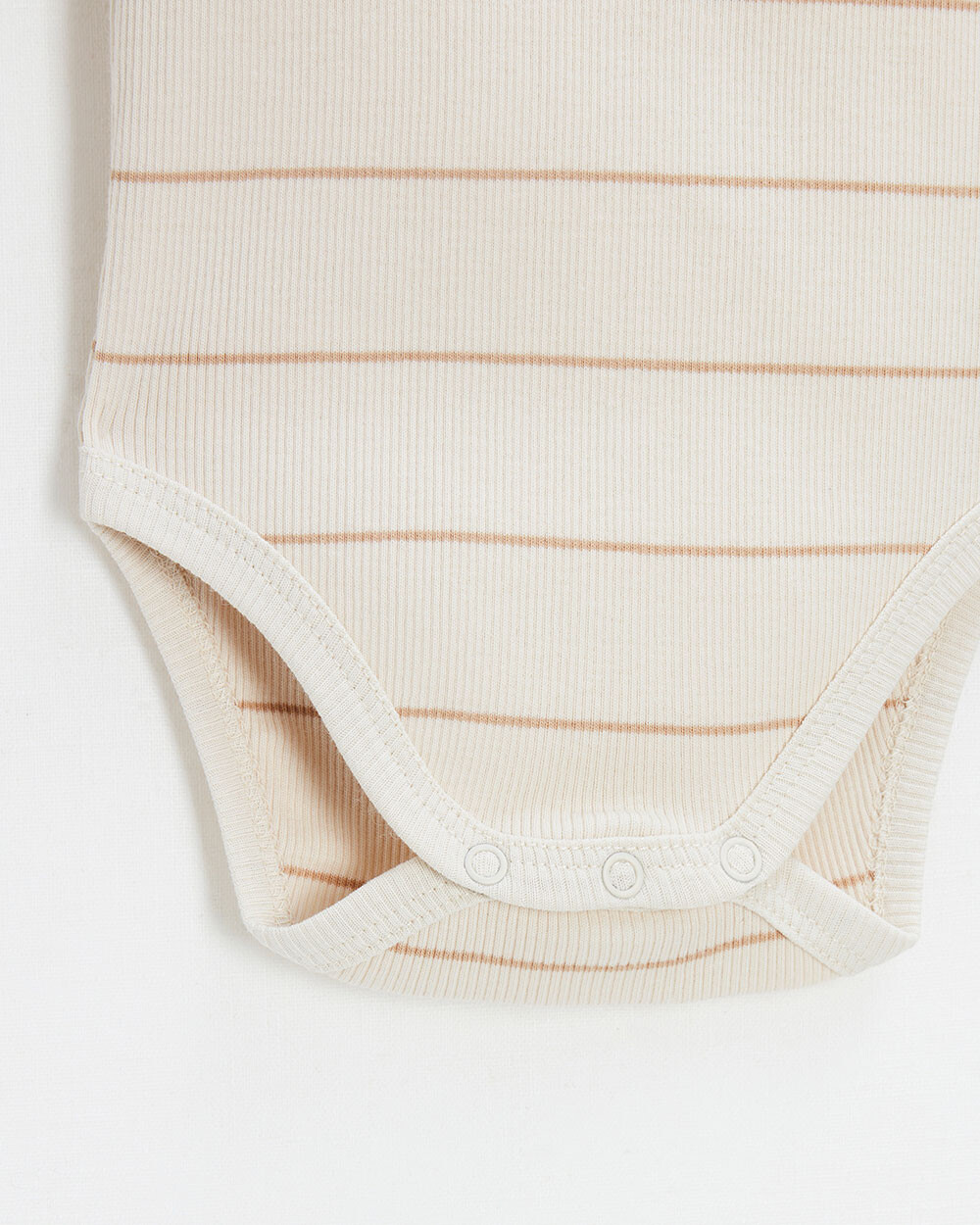 Short-sleeved striped bodysuit Ecru color  Natalys