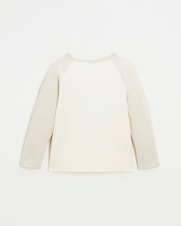 Embroidered two-tone t-shirt Ecru color  Natalys