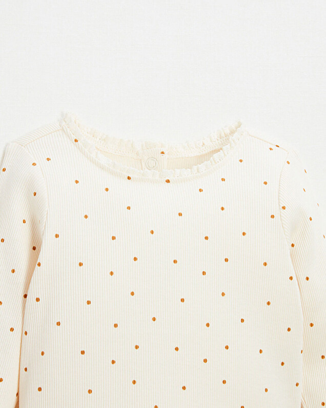 Polka dot print t-shirt Ecru color  Natalys