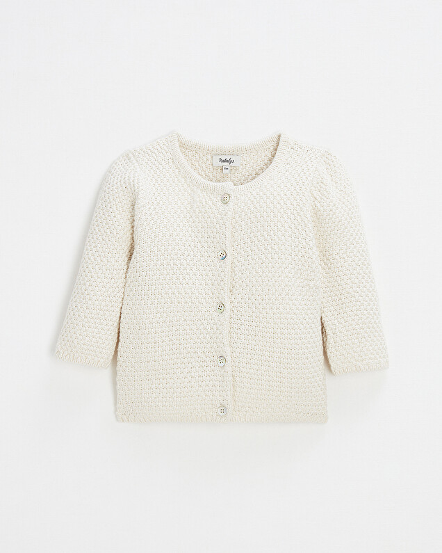 Fancy knit cardigan Ecru color  Natalys