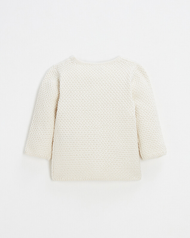 Fancy knit cardigan Ecru color  Natalys