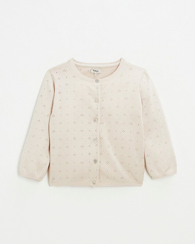 Openwork knit cardigan Pink color  Natalys