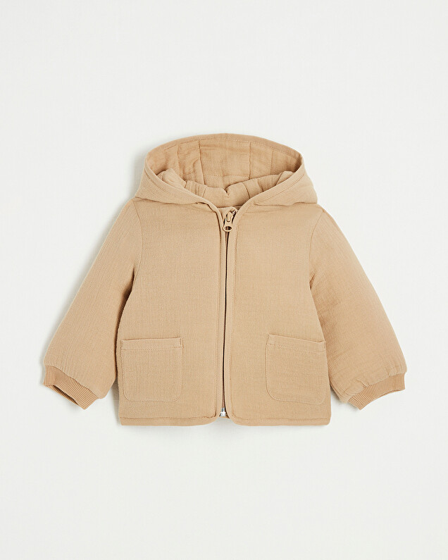 Cotton gauze padded jacket Camel color  Natalys