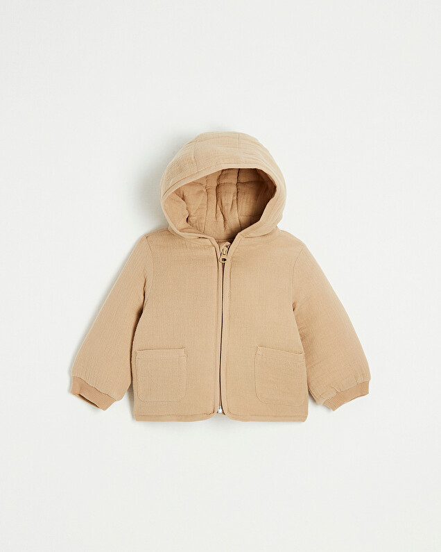 Cotton gauze padded jacket Camel color  Natalys