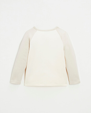 Embroidered two-tone t-shirt Ecru color  Natalys
