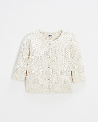 Fancy knit cardigan Ecru color  Natalys