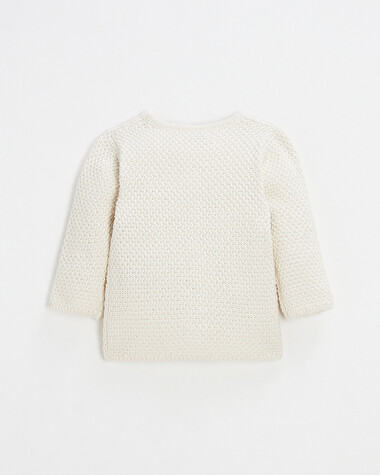 Fancy knit cardigan Ecru color  Natalys