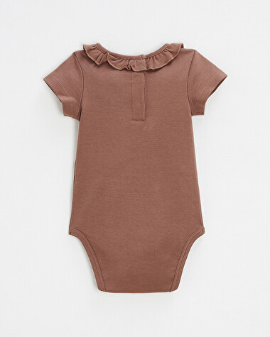 Short-sleeved openwork bodysuit Dark pink color  Natalys