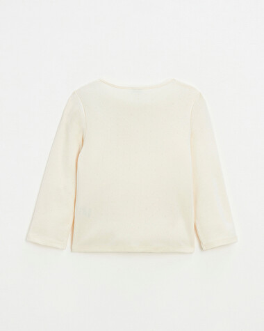 Cotton ribbed cardigan Chalk color  Natalys