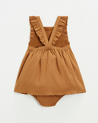 Crepe dress Bronze color  Natalys