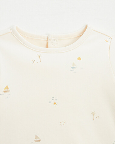 Sailor print t-shirt Ecru color  Natalys