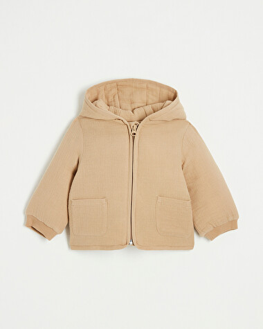 Cotton gauze padded jacket Camel color  Natalys