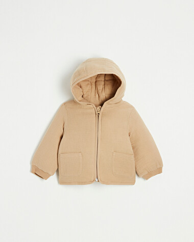 Cotton gauze padded jacket Camel color  Natalys
