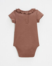 Short-sleeved openwork bodysuit Dark pink color  Natalys