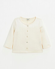 Cotton ribbed cardigan Chalk color Natalys