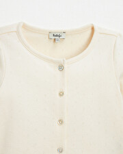 Cotton ribbed cardigan Chalk color Natalys