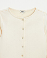 Cotton ribbed cardigan Chalk color Natalys
