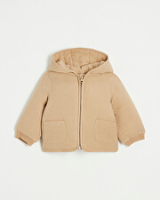 Cotton gauze padded jacket Camel color Natalys