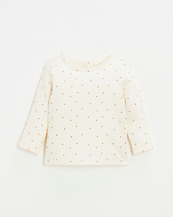 Polka dot print t-shirt Ecru color Natalys