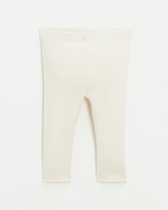 Cotton ribbed leggings Chalk color  Natalys