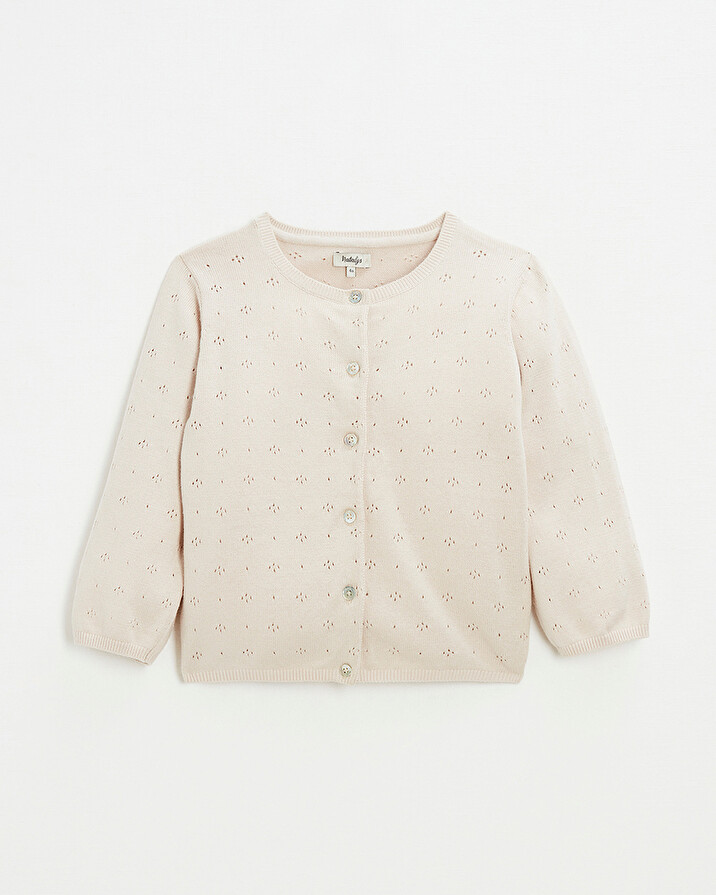 Openwork knit cardigan Pink color Natalys