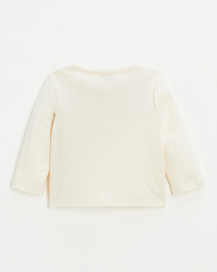 Cotton ribbed cardigan Chalk color Natalys