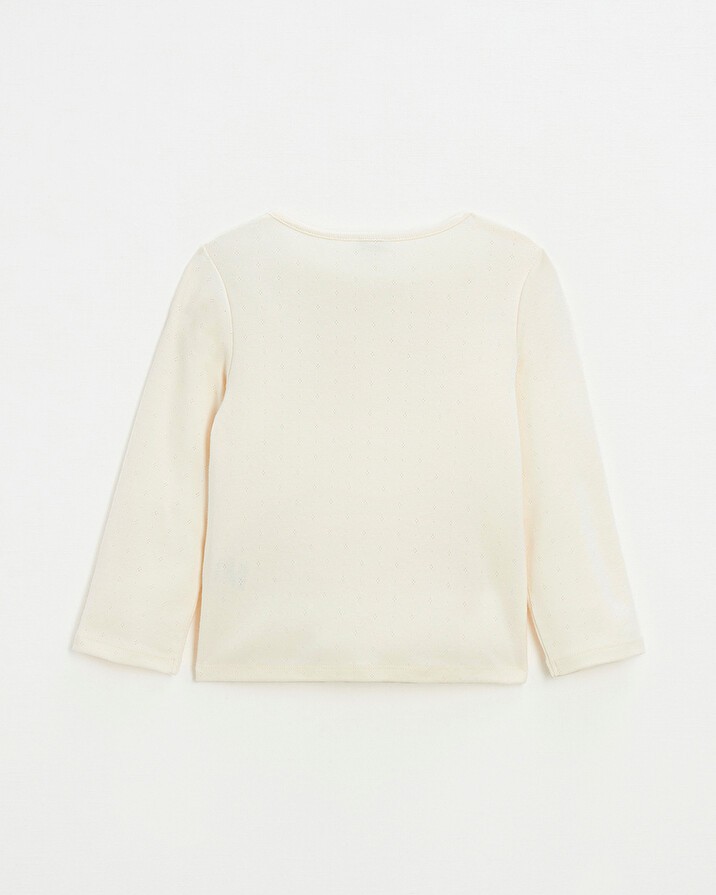 Cotton ribbed cardigan Chalk color Natalys