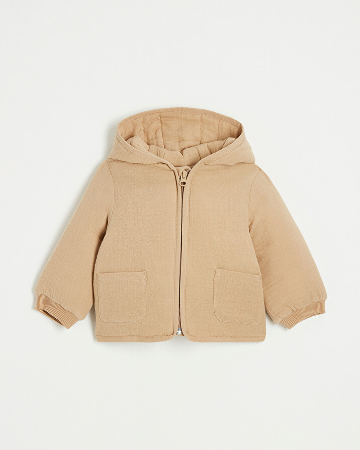 Cotton gauze padded jacket Camel color Natalys