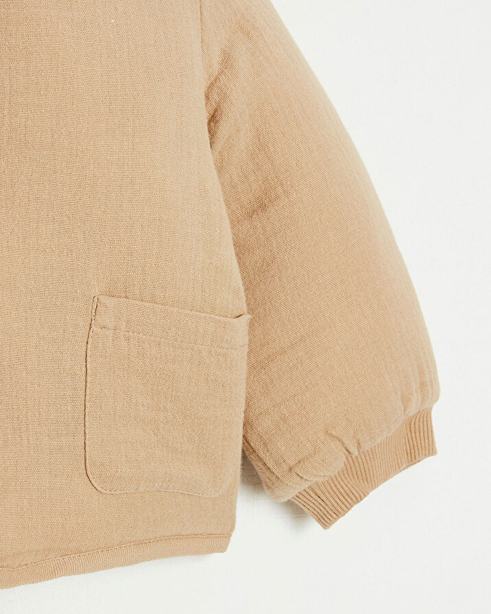 Cotton gauze padded jacket Camel color Natalys