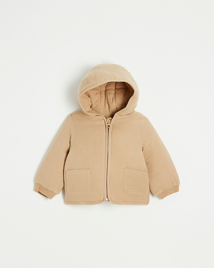 Cotton gauze padded jacket Camel color Natalys