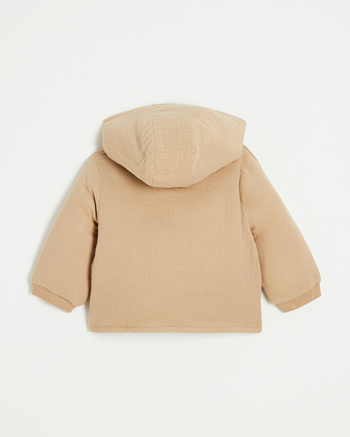 Cotton gauze padded jacket Camel color Natalys