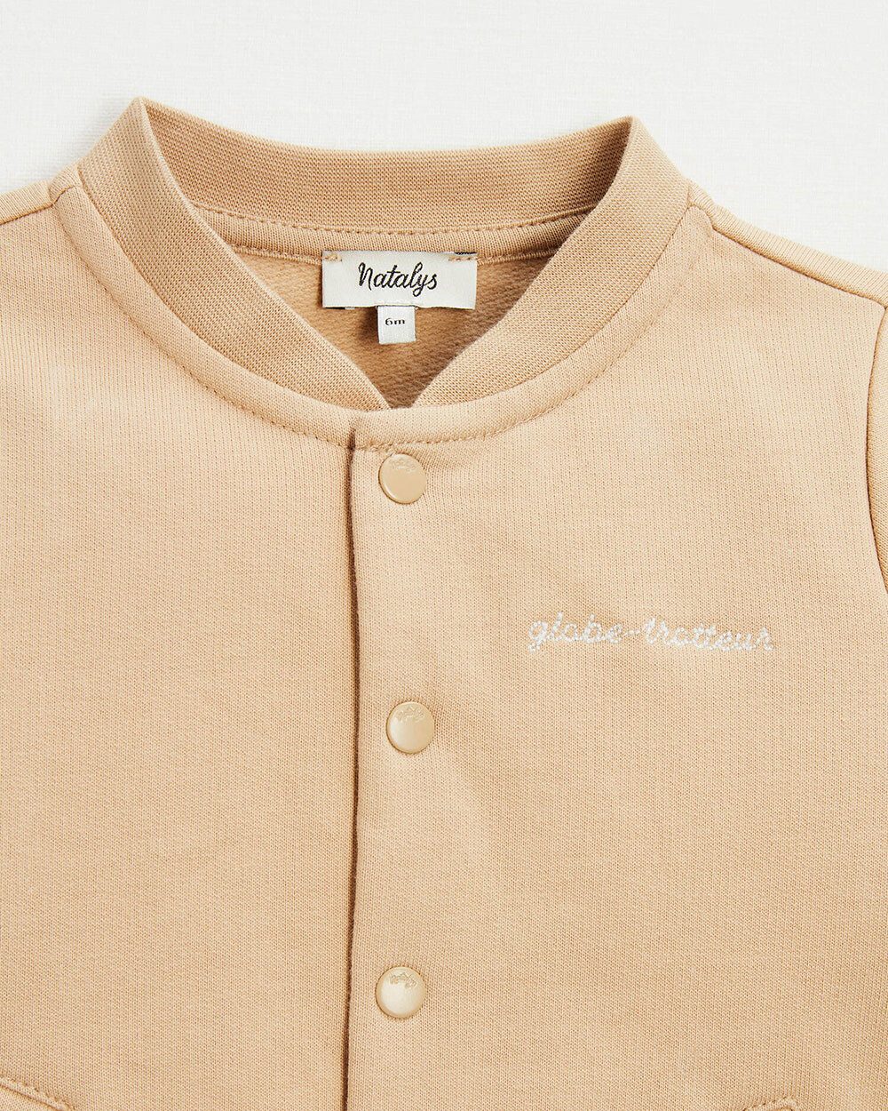 Embroidered fleece vest Camel color Natalys