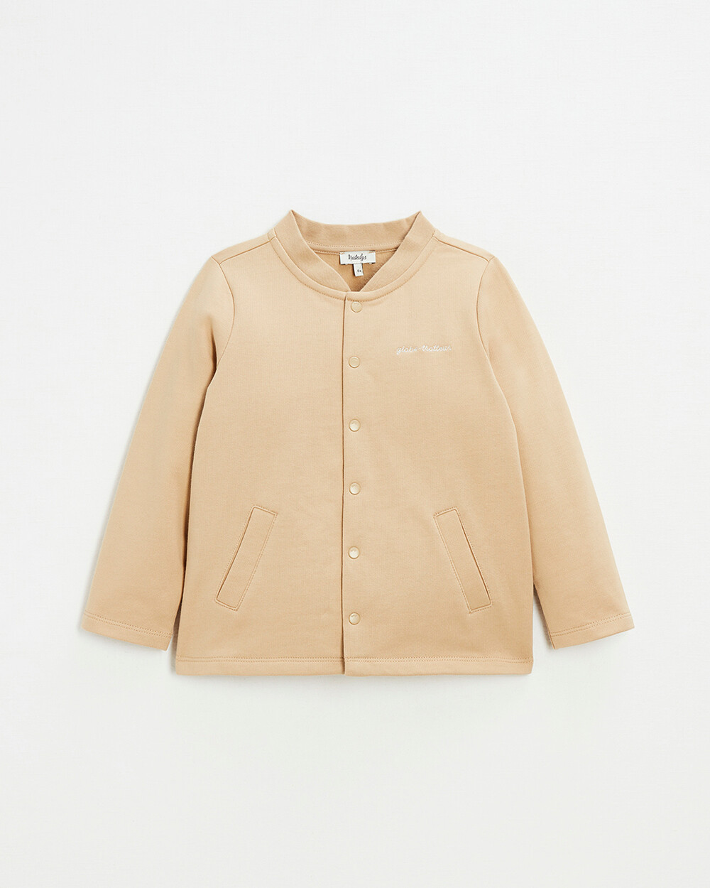 Embroidered fleece vest Camel color Natalys