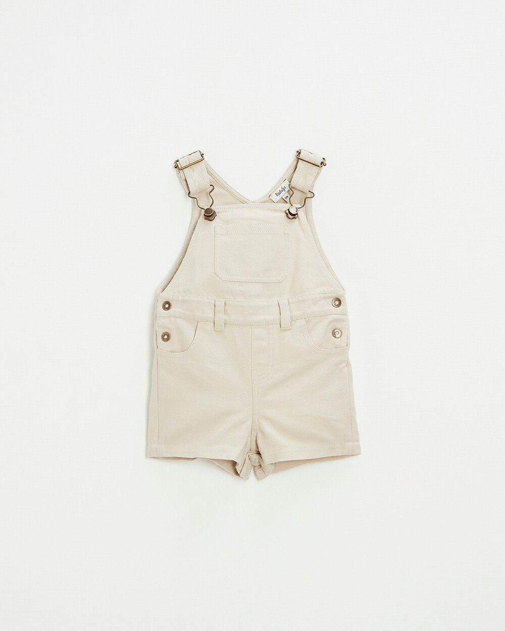 Short canvas overalls Beige color  Natalys
