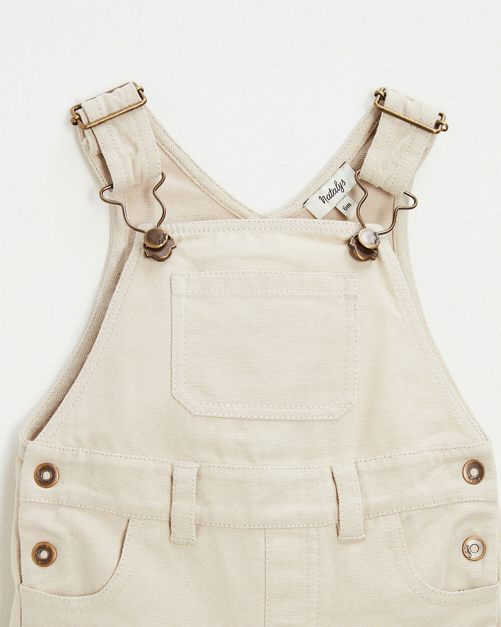 Short canvas overalls Beige color  Natalys