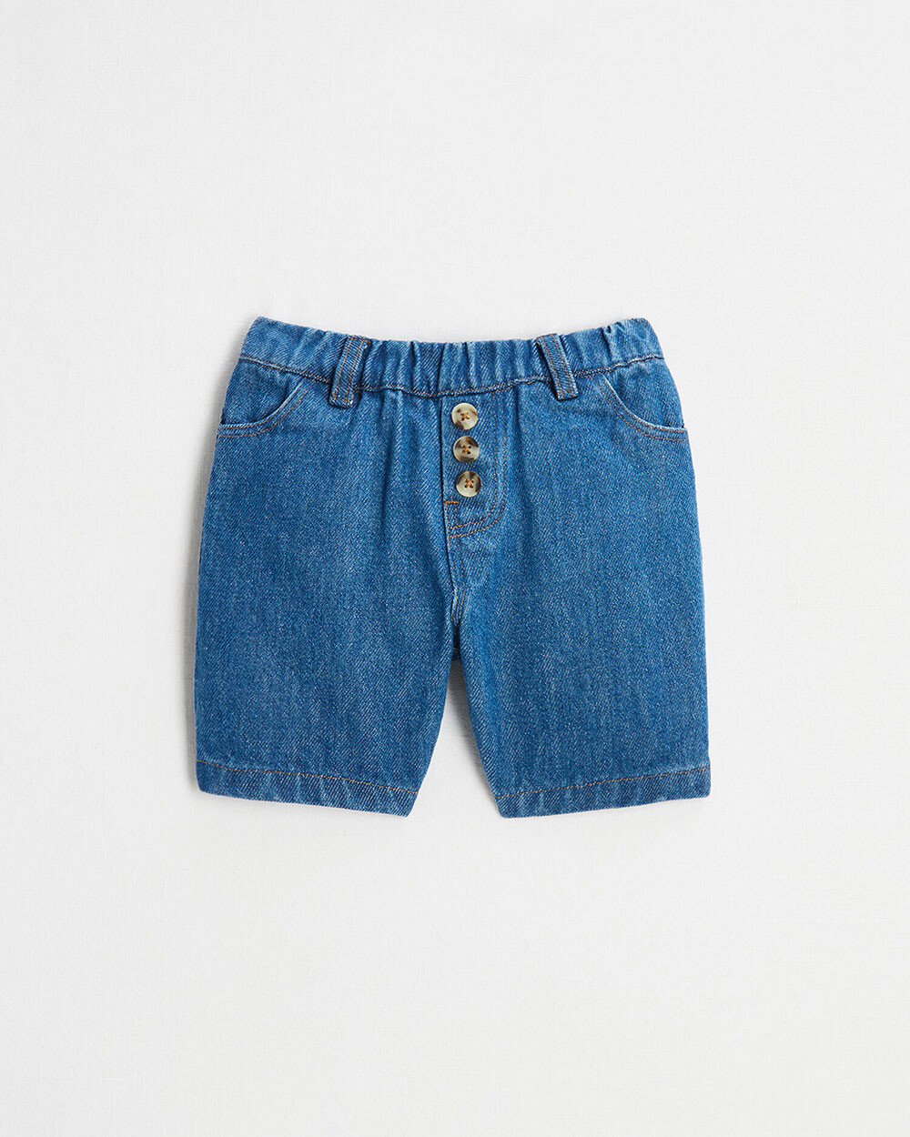 Raw denim Bermuda shorts Dark blue color Natalys