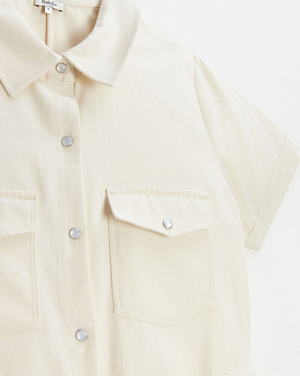 Long twill jumpsuit Beige color  Natalys