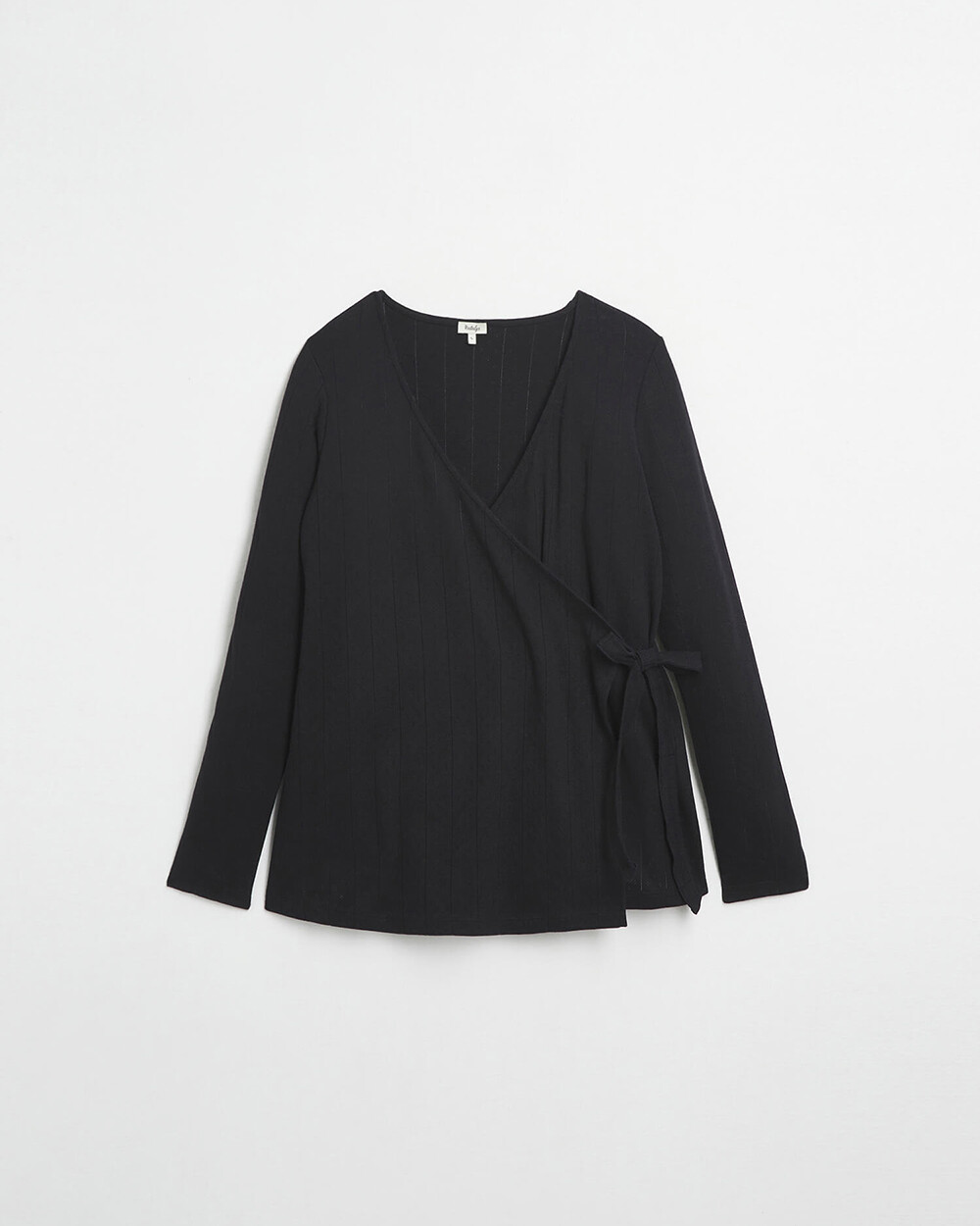 Cotton wrap cardigan Black color Natalys