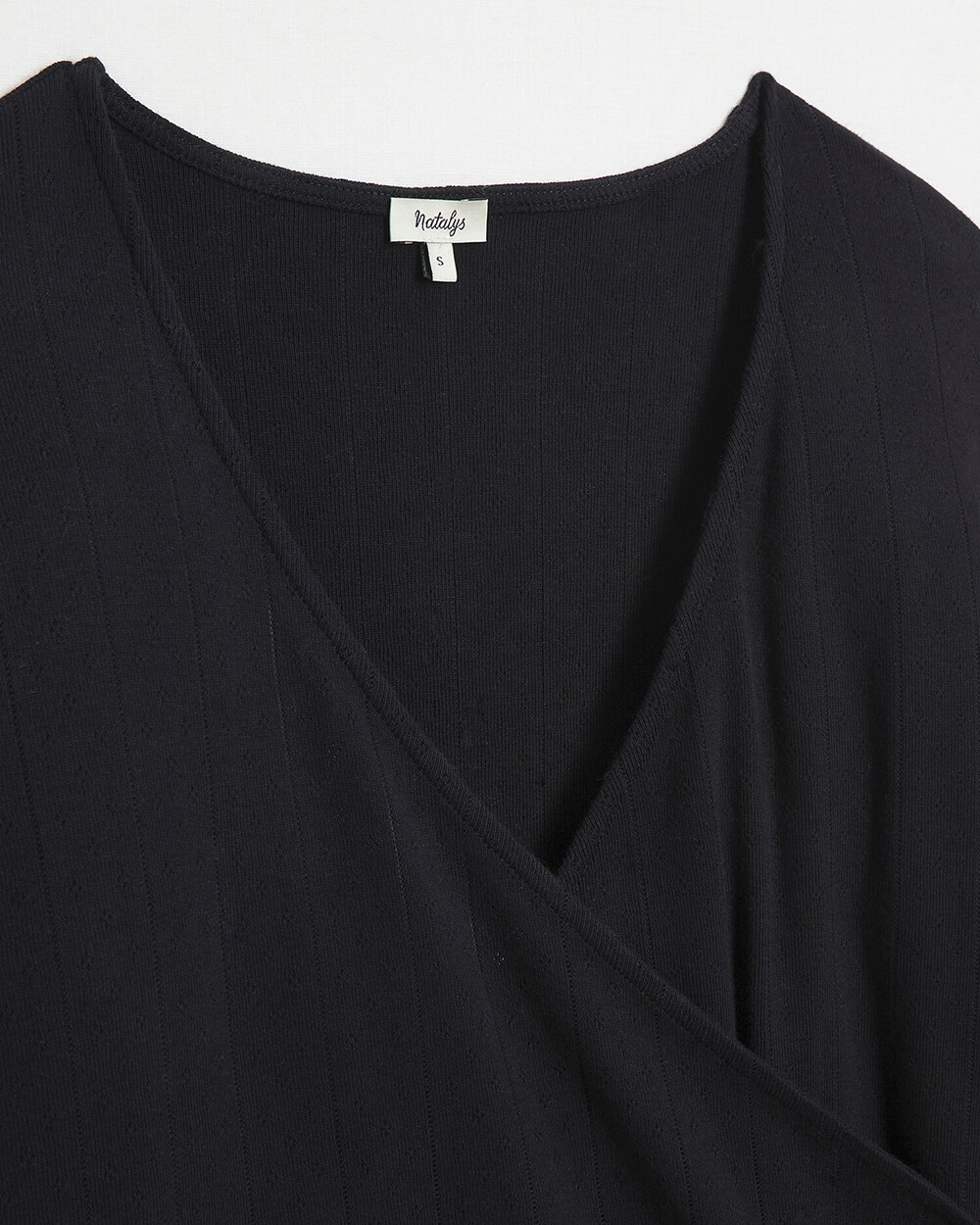 Cotton wrap cardigan Black color Natalys