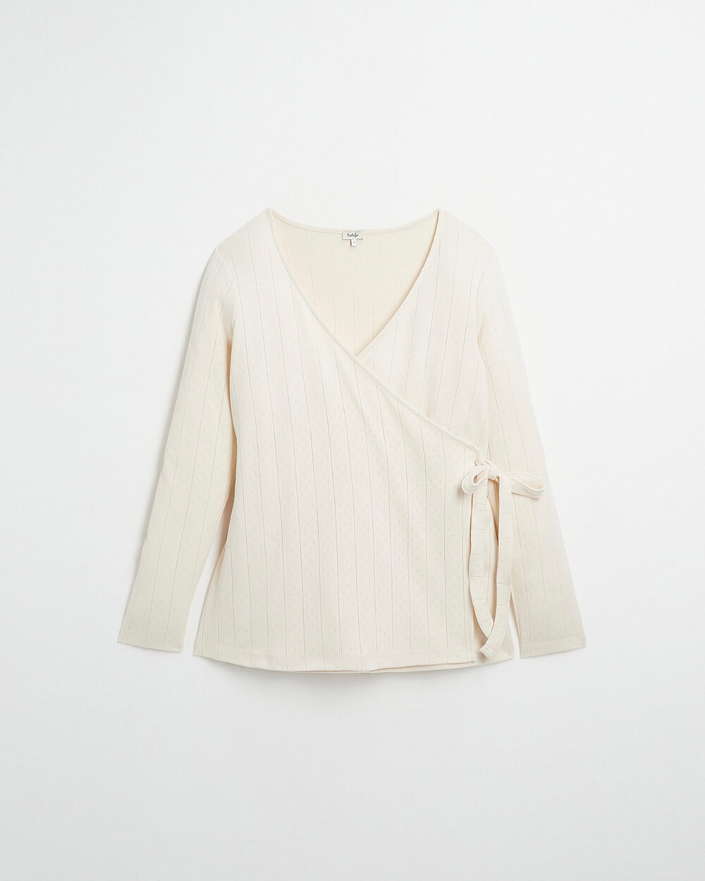 Cotton wrap cardigan Ecru color  Natalys