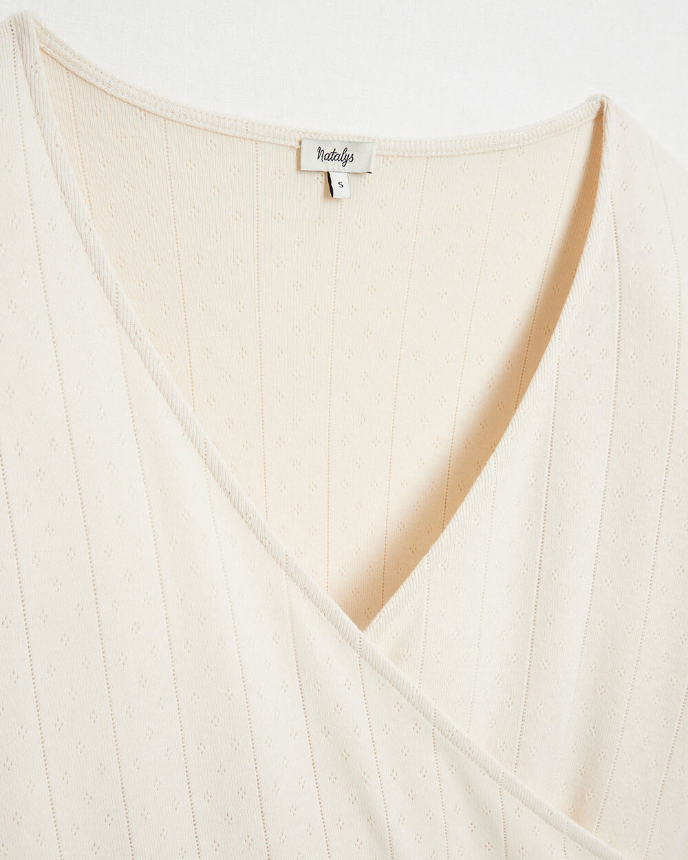 Cotton wrap cardigan Ecru color  Natalys