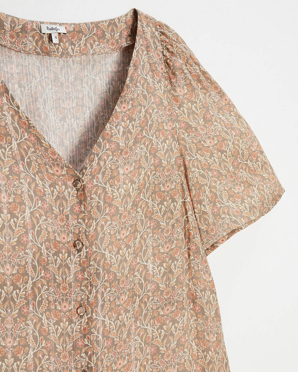 Short sleeve blouse Flower print  Natalys