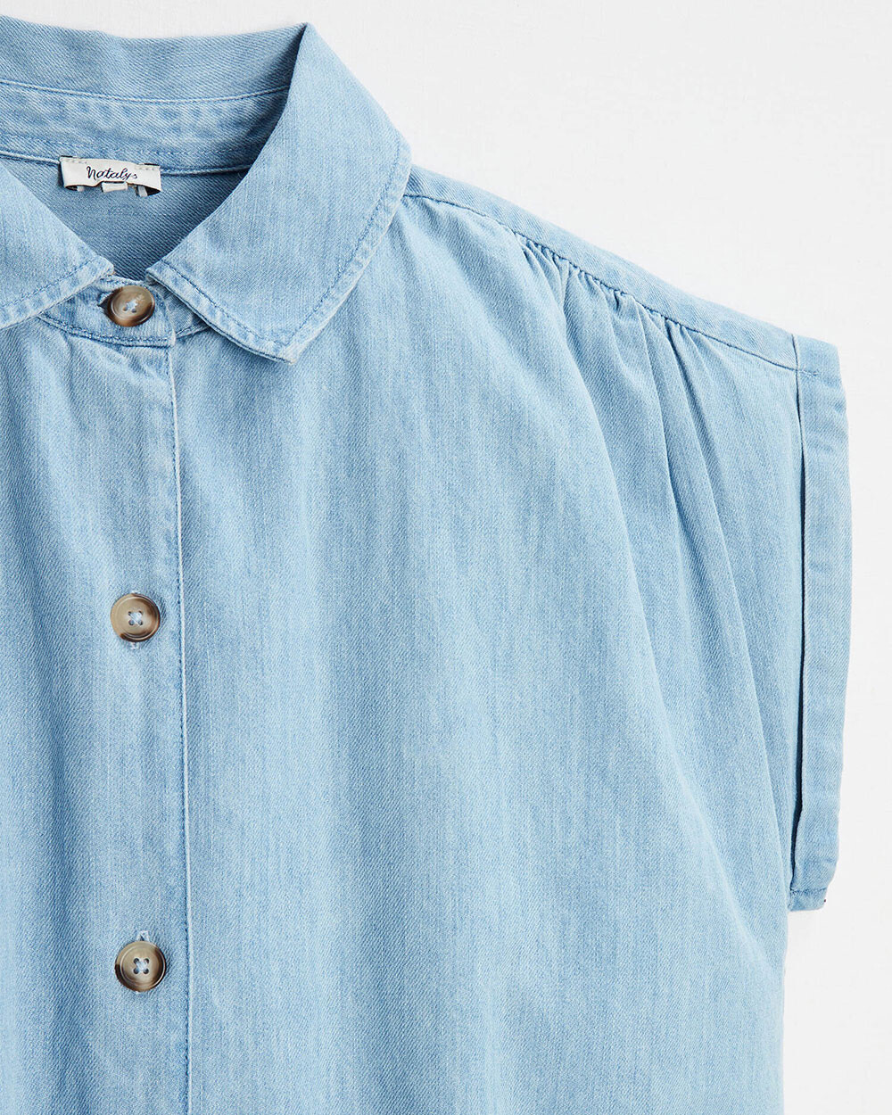 Denim maternity dress Light blue color Natalys