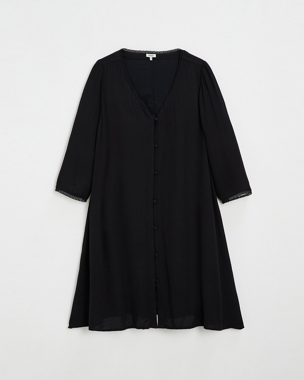Black viscose dress for maternity and breastfeeding Black color  Natalys