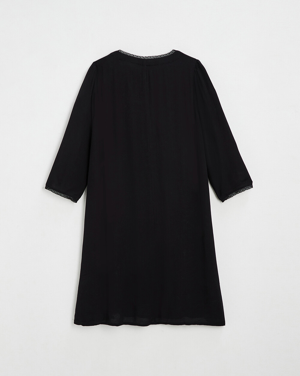 Black viscose dress for maternity and breastfeeding Black color  Natalys