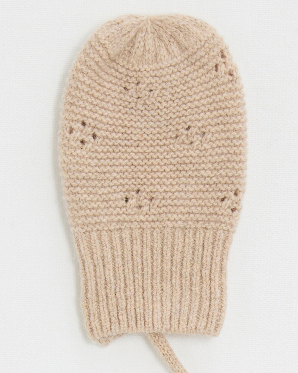 Openwork knit mittens Camel color Natalys